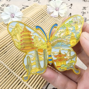 杭州灵隐金属冰箱贴城市旅游纪念品伴手礼西湖断桥残雪冰箱贴礼物
