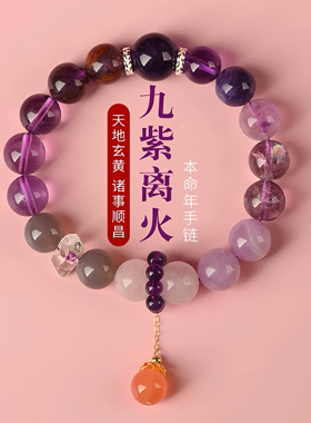 杭州正品九紫离火手串天然紫水晶手链女款2025新款爆款轻奢小众
