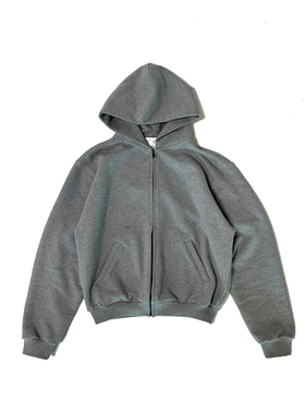 Set for life 24SS短宽版型Boxy宽松基础纯色连帽拉链帽衫卫衣