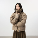 25FW立领弧形层次肌理感廓形毛里风衣派克服外套 life Set for