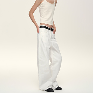 24FW骨白暗黑直筒微阔素色牛仔裤 life for Set