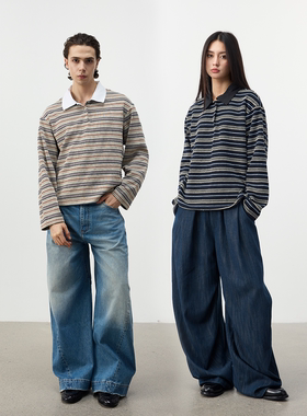 Set for life 25FW撞色条纹慵懒Polo