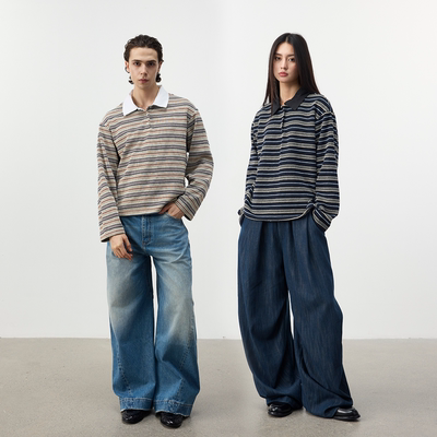 Set for life 25FW撞色条纹慵懒Polo