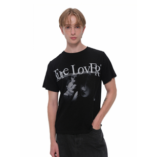 for 致敬系列印花亚麻短宽短袖 life 堕落天使 黑 25SS Set