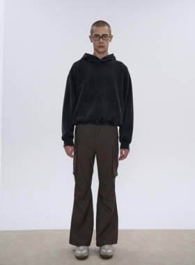 Set for life 23AW大口袋打褶中性工装通勤微喇工装西裤Clean fit