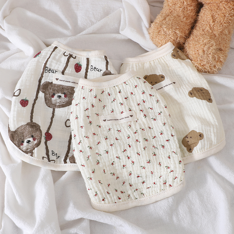 狗狗秋季新款衣服幼犬小型犬泰迪比熊秋天防掉毛两脚短袖宠物用品