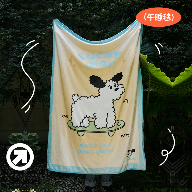 狗狗毛毯睡觉被子冬加厚小狗毯子冬季保暖盖毯卡通图案宠物午睡毯
