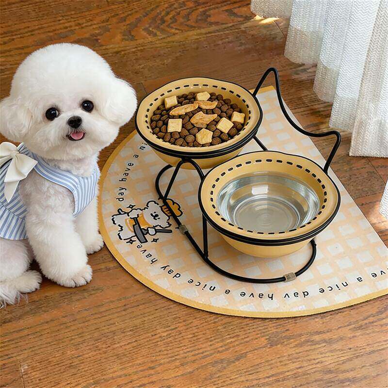 狗碗狗饭碗狗狗碗吃饭用小型犬宠物碗餐具比熊食碗铁架水粮碗泰迪