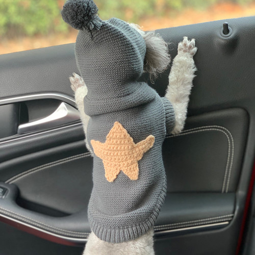 秋季狗狗衣服小型犬约克夏秋冬季防着凉保暖两脚衣带帽子潮流毛衣