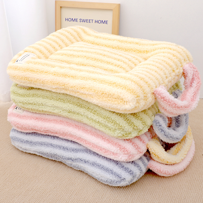 狗垫子冬季宠物睡垫狗窝睡觉用保暖条纹午睡垫约克夏专用可拆洗垫