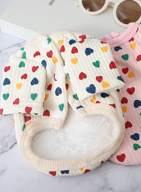 狗狗衣服泰迪幼犬冬天保暖多色圆领衫马尔济斯比熊高颜值拼色开衫