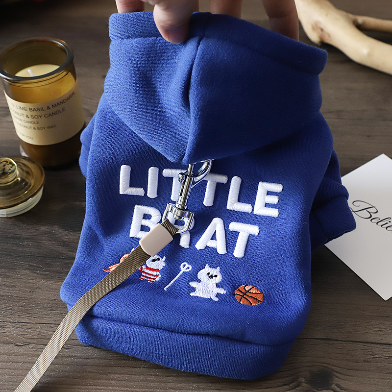 小狗衣服带牵引扣卫衣秋冬防着凉