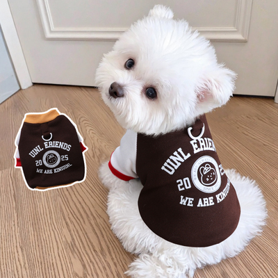 狗狗秋季新款衣服幼犬小型犬泰迪比熊保暖卫衣可牵引小体犬两脚衣