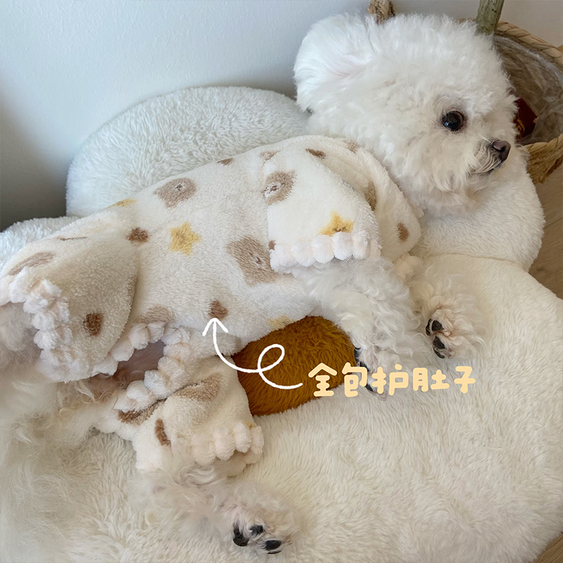 狗狗秋冬衣服小型犬冬天保暖加绒冬装包肚服狗护肚衣毛绒四脚棉衣