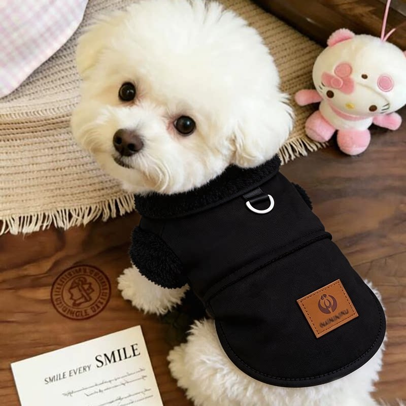 狗狗衣服比熊幼犬西高地高颜值小狗防掉毛可牵引厚款冬装加绒加厚