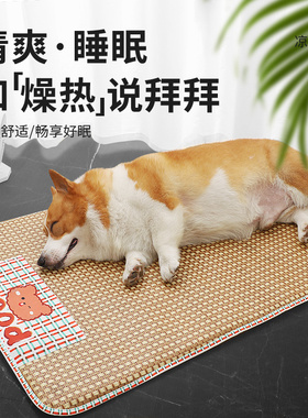 小狗凉席宠物狗狗夏天专用透气舒适狗垫子小型犬夏季狗窝降温睡垫