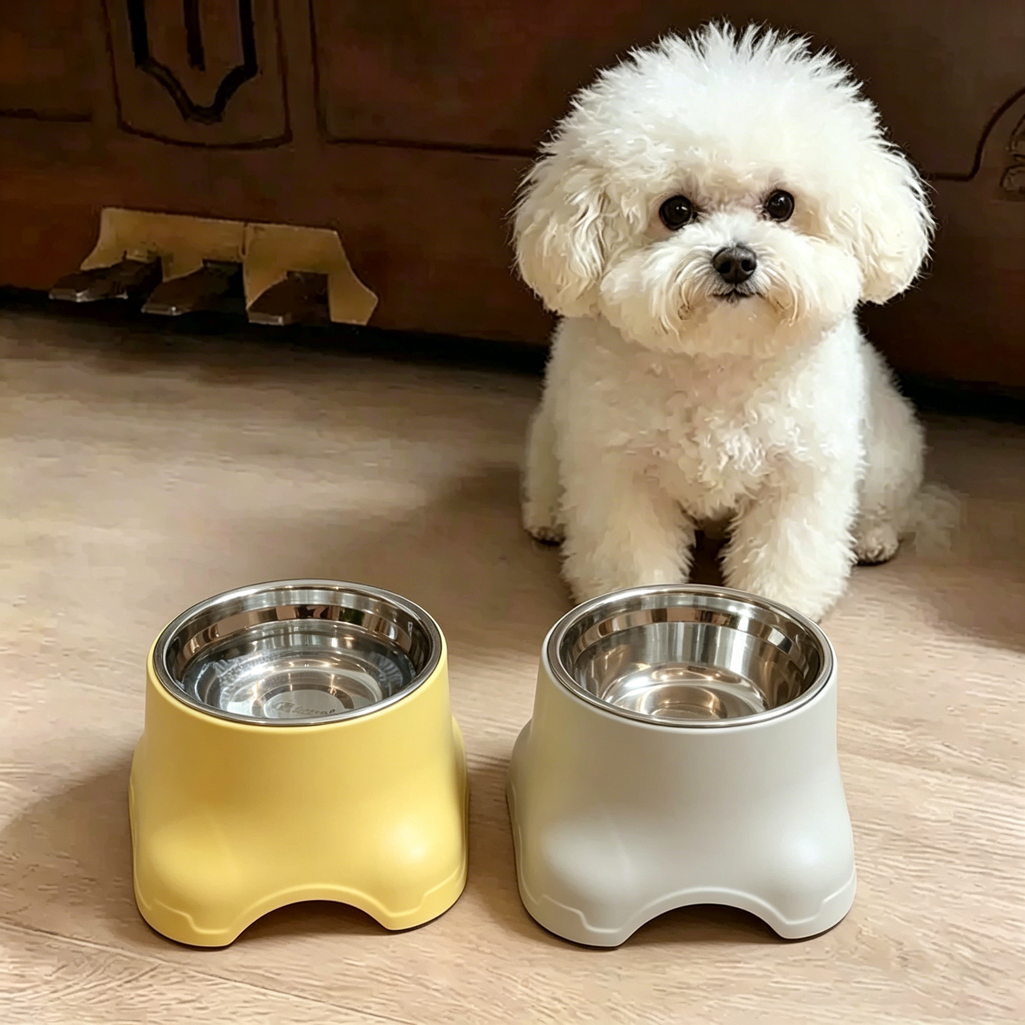 狗碗狗饭碗狗狗碗吃饭用小型犬宠物碗狗粮碗防打翻高脚碗比熊碗架