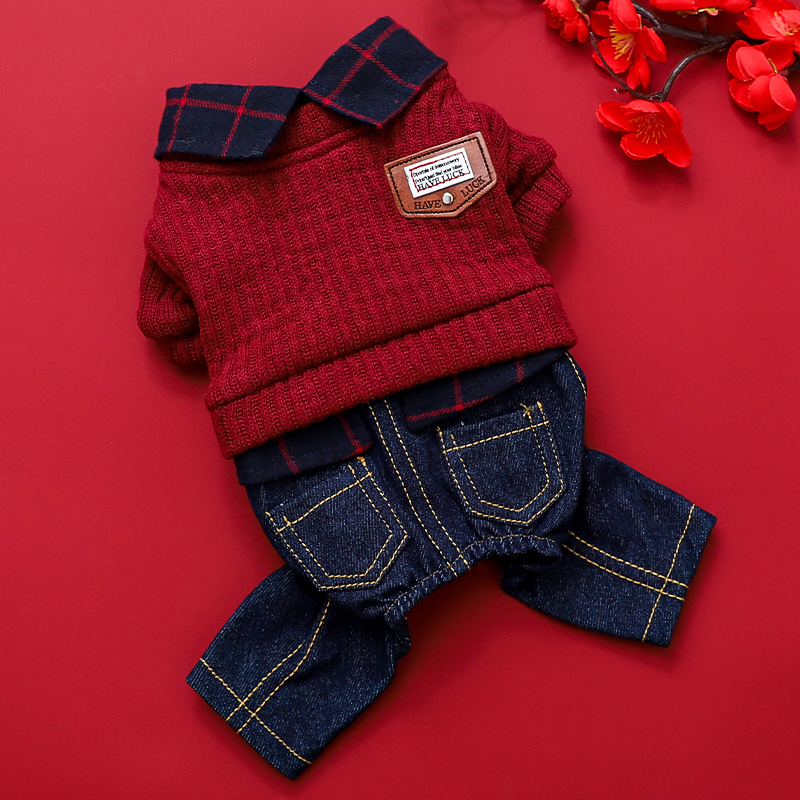 泰迪公狗衣服假两件厚款