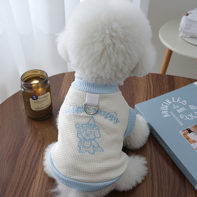 小狗衣服年夏天薄款户外带牵引扣