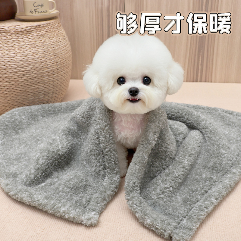 狗狗毛毯睡觉被子冬加厚小狗毯子冬季保暖睡垫厚款小型犬双面可用