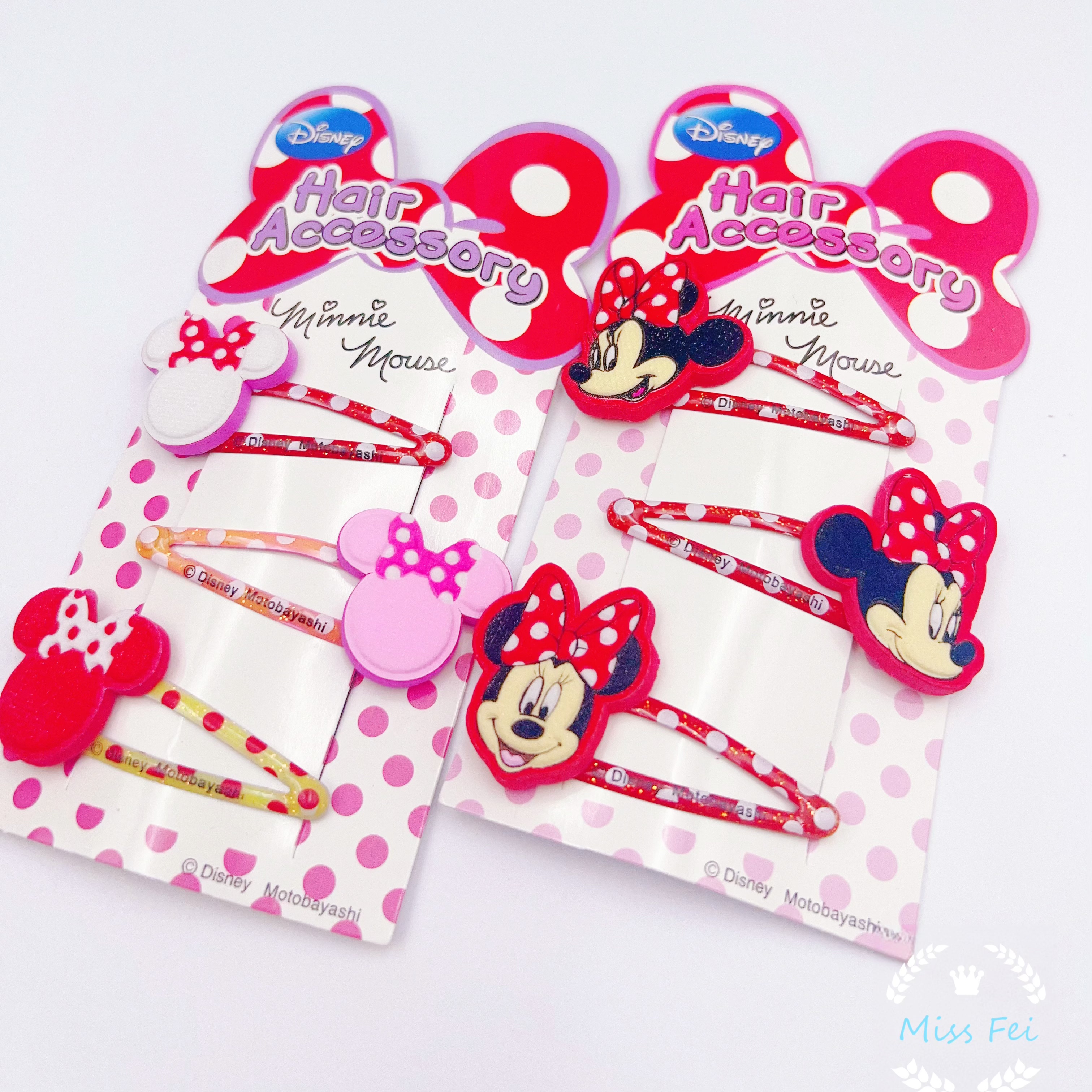 日本购正版Disney迪士尼米妮发夹发卡发饰刘海夹子头饰一字发卡