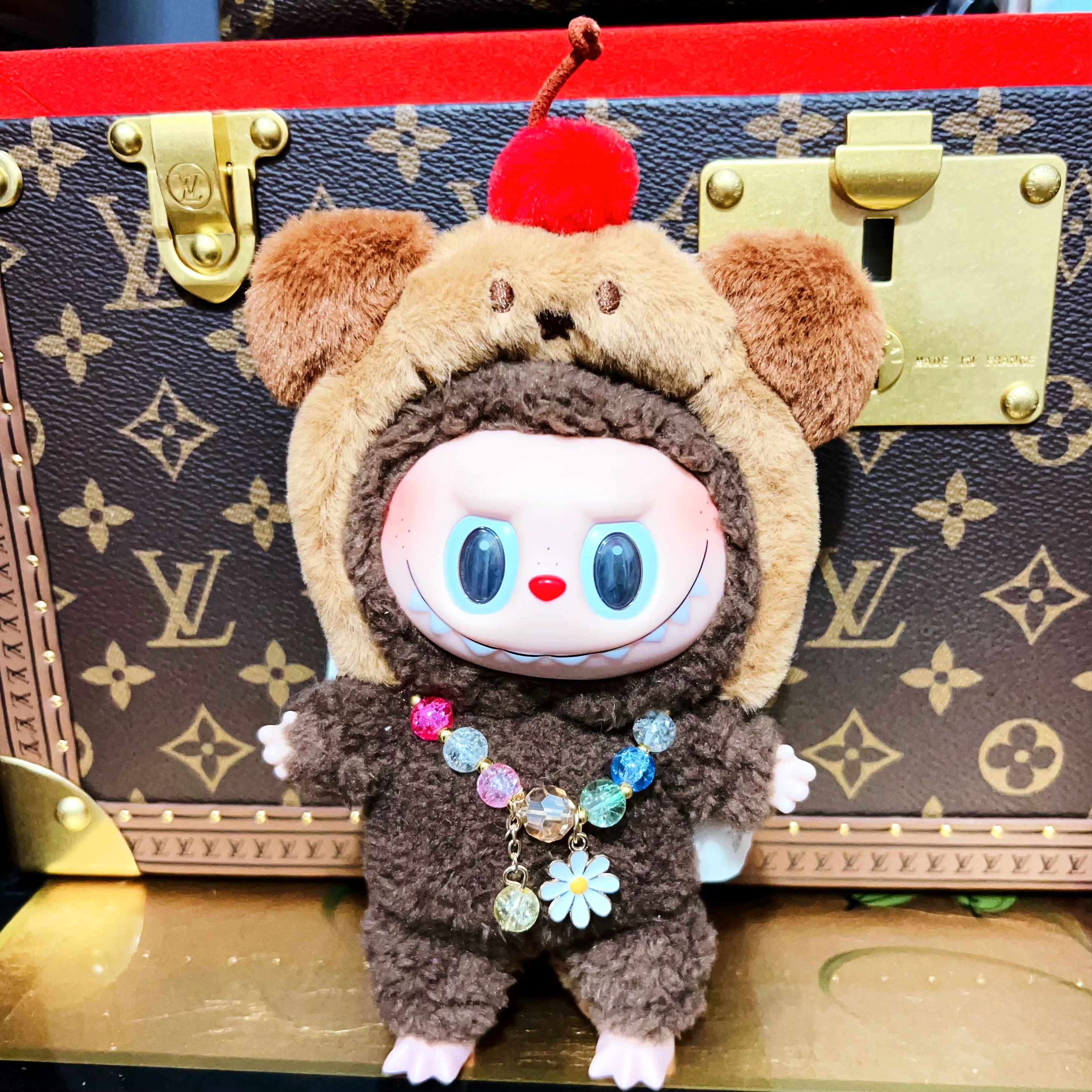 可爱樱桃小熊 长颈鹿mini发箍迷你头箍 搪胶公仔拉布布可用