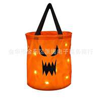 Halloween LED Glowing Pumpkin Candy Bag 发光南瓜手提糖果袋 thumbnail 3