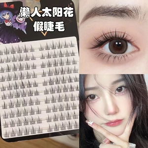 太阳花假睫毛女大容量懒人三部曲自然单簇嫁接仙子毛自粘仿真睫毛