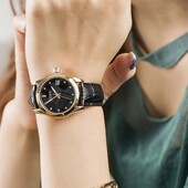 带日历韩版 古欧GUOU耐用新款 简约夜光水钻女士皮带时尚 轻奢腕表