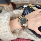 感韩版 豹纹表盘女士米莉莎大百搭表品牌钢带圆形时尚 韩版 轻奢腕表