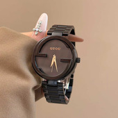 潮流精钢带复古简约女士韩版 古欧不锈钢表带个性 G型时尚 轻奢腕表