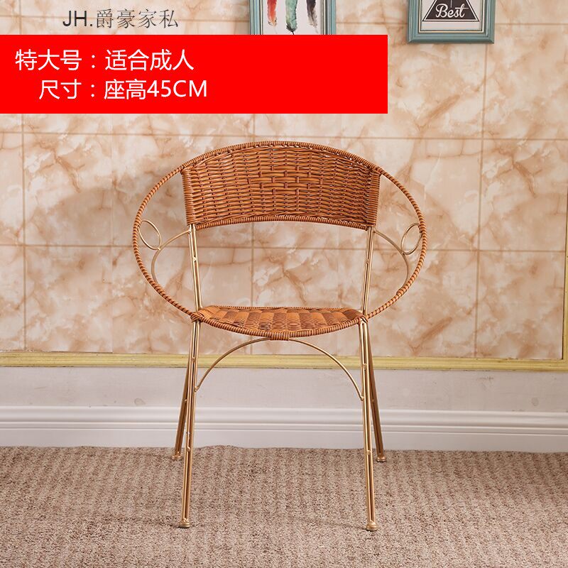 时尚小藤椅椅外靠户背阳台休z闲成人家用椅儿童椅小矮藤凳子餐