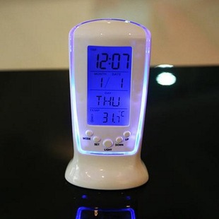 时计 LED夜光迷你小闹钟 音乐闹铃静音懒人电子万年历创意礼品
