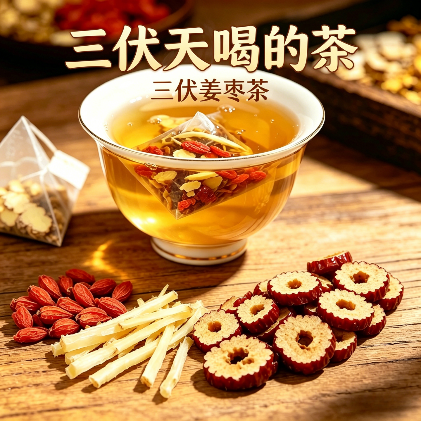 【三伏天特饮】三伏姜枣茶姜丝红枣枸杞茶夏天喝的茶独立茶包30包
