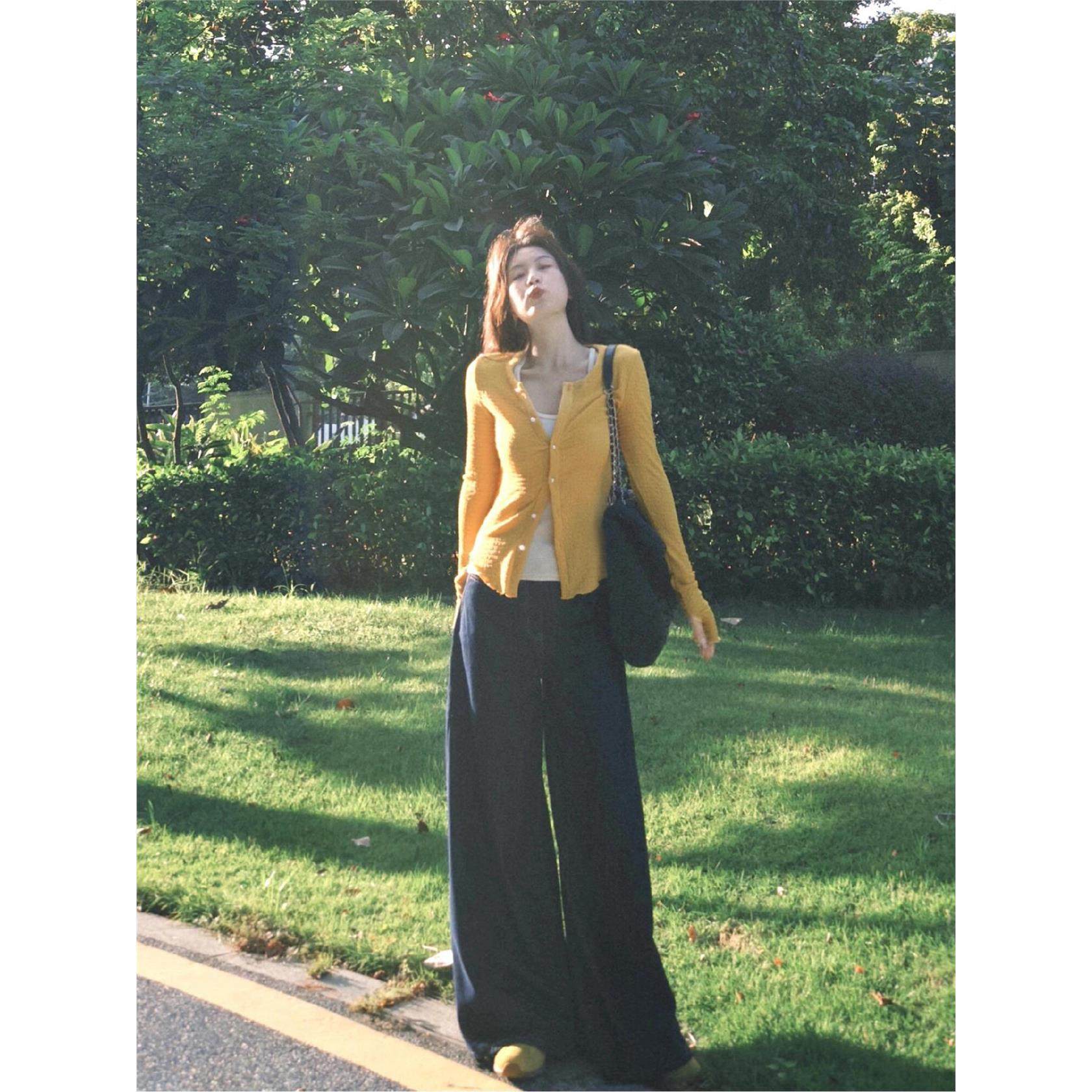 秋装搭配一整套冷淡系独特别致针织开 衫阔腿裤子盐系炸街两件式,女装/女士精品,时尚套装,淘宝优惠券,粉丝福利购,淘宝优惠卷