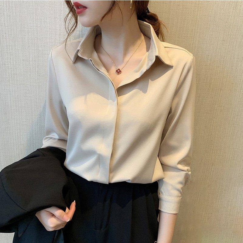 法式长袖衬衫女装2025春秋季新款通勤职业内搭打底高级感别致衬衫,女装/女士精品,衬衫,淘宝优惠券,粉丝福利购,淘宝优惠卷