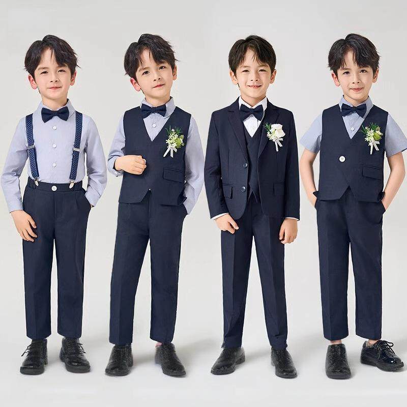男童西装套装秋小主持人西服花童礼服帅气英伦儿童走秀演出服