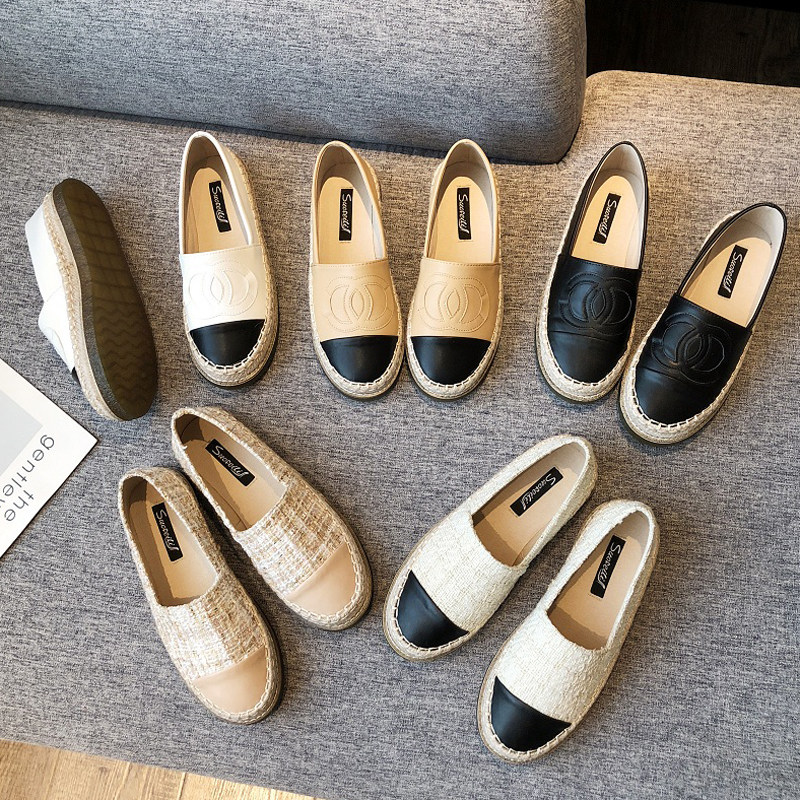 鞋子女2026春夏新款草编厚底渔夫鞋女小香风平底懒人一脚蹬单鞋女,女鞋,渔夫鞋,淘宝优惠券,粉丝福利购,淘宝优惠卷