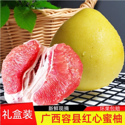 广西容县蜜柚新鲜红心柚子水果红肉蜜柚酸甜沙田柚产地礼盒装