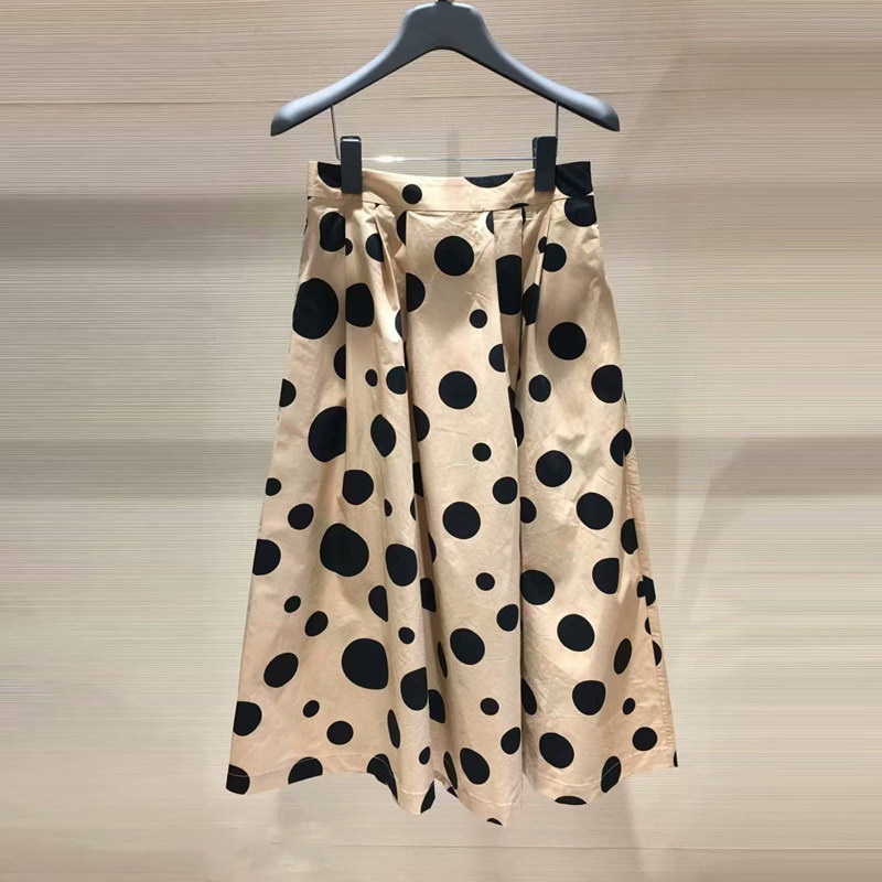 阿瑪施旗舰店女装官网2020夏新款专柜正品高腰圆点半身裙A字裙女