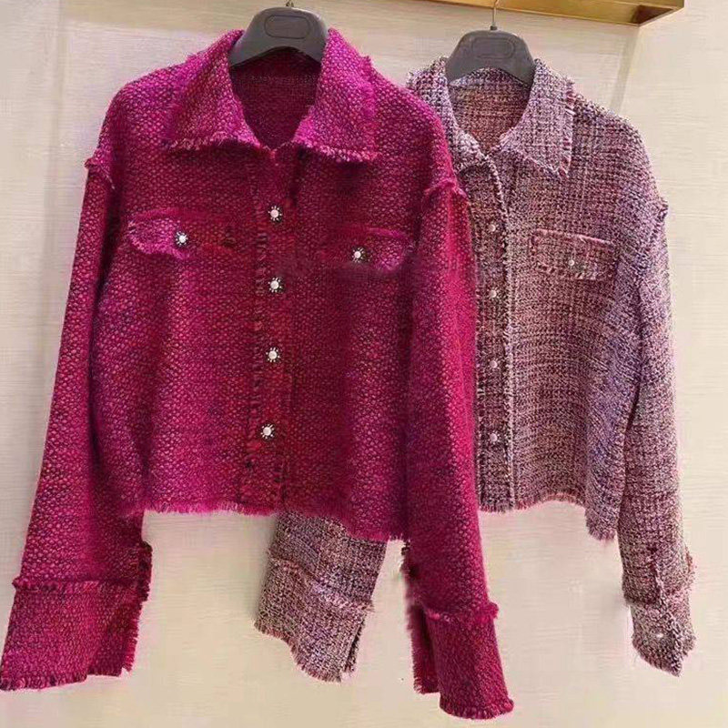 阿瑪施旗舰店官网2020秋新款气质百搭流苏小香风短外套女装上衣