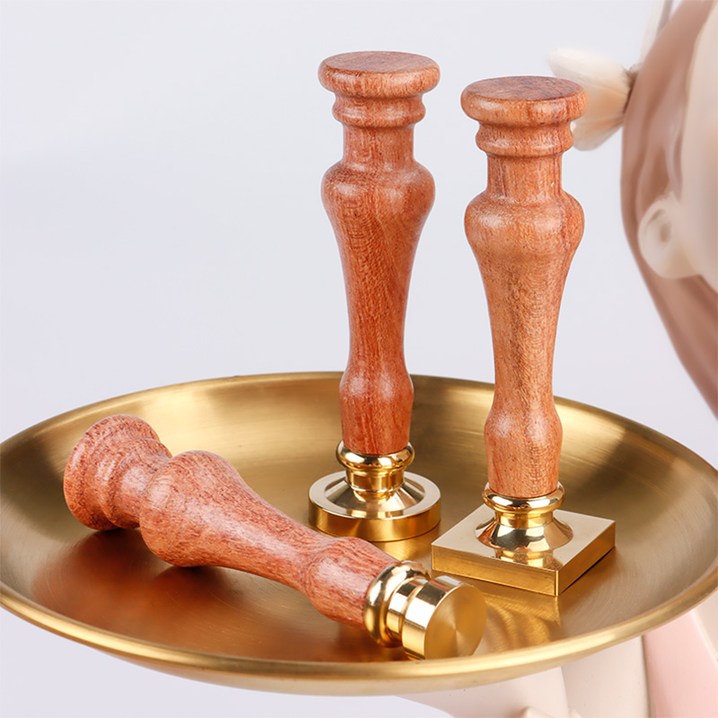 花梨罗马柱手柄 火漆印章配件印章火漆周边用具铜头通用手柄