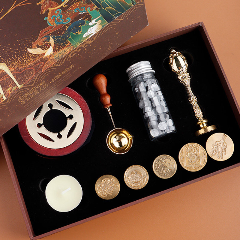 火漆印章国潮纸盒套装 来图定制印章个性签名 生日礼物动漫手账信封封口文具礼物