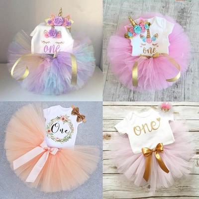 Baby Girls One Year Old Birthday Party Baptism Dress Toddler