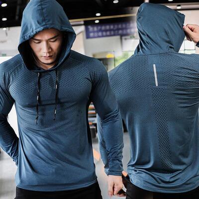 Mens Fitness Tracksuit Running Sport Hoodie Gym Joggers Hood