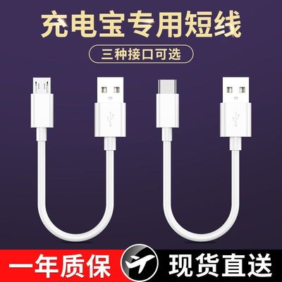 充电宝短款数据线typec适用苹果华为vivop小米安卓充电线6A快闪充
