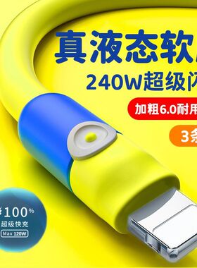 适用苹果快充电线Phone14/13/12/11/6s/7/8p/xr手机pad数据线6A长