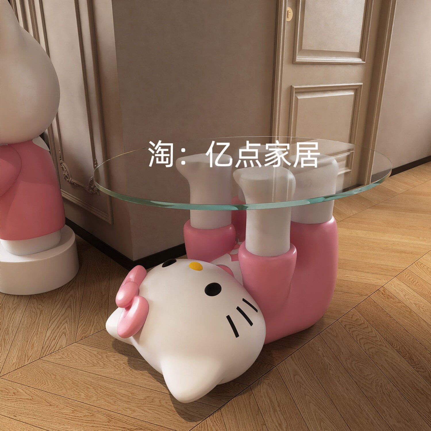 个性HelloKitty猫茶几客厅卧室落地床头柜置物架高级收纳卡通装饰
