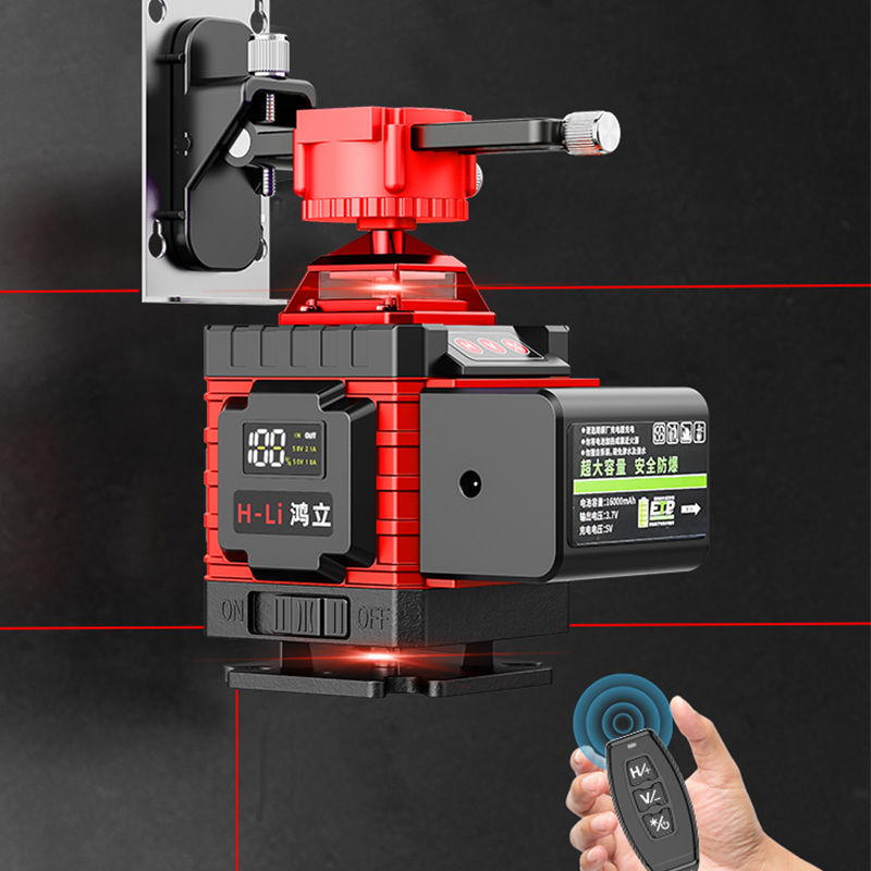 红外线水平仪高精度强光细线激光红光户室外专用12线自动调平水仪