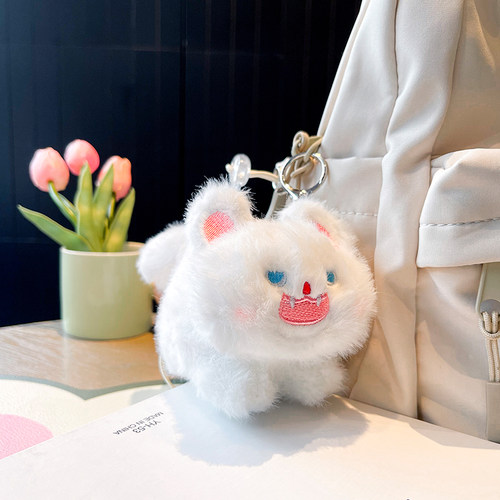 摇尾巴炸毛小猫情侣一对包包挂件